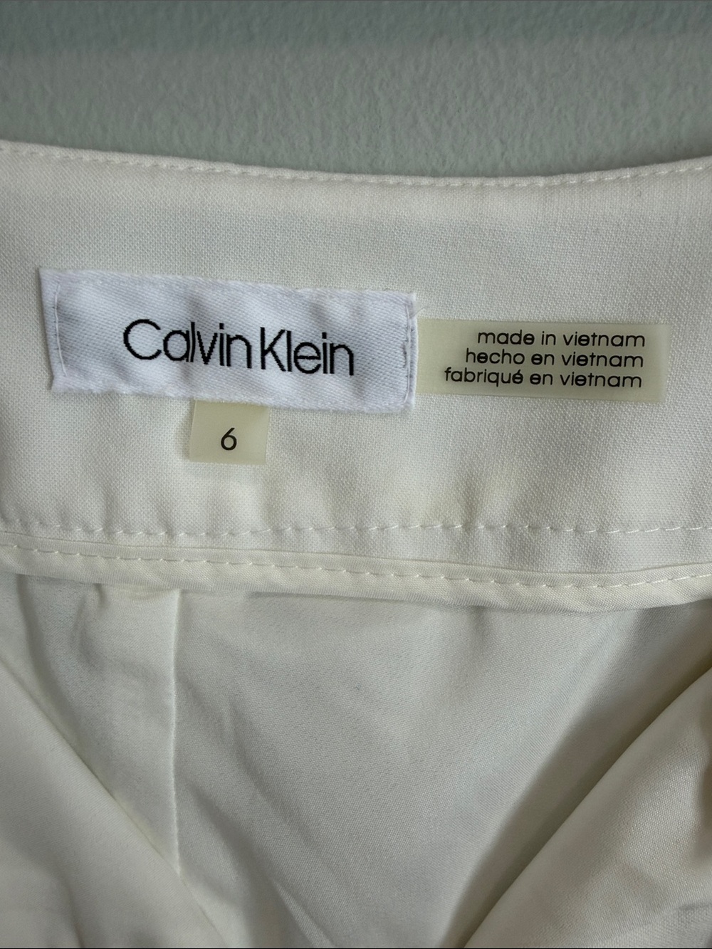 Calvin Klein White Ponte Pull-On Pants with Gold Zipper Accents - Picture 7 of 11